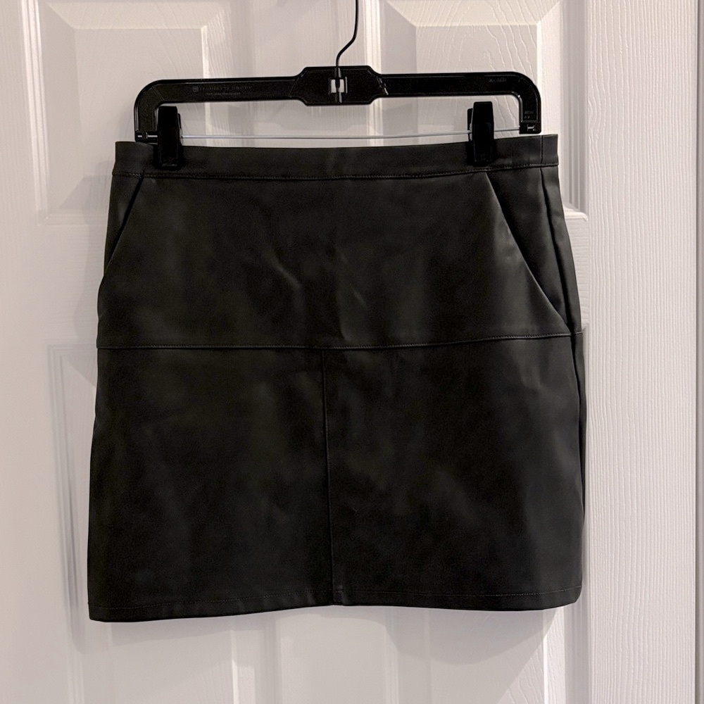 Black Vegan Leather Mini Skirt